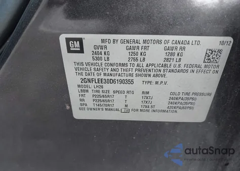 2013 Chevrolet Equinox 1Lt from USA, damaged, VIN 2GNFLEE30D6190355